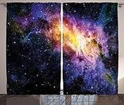 Ambesonne Galaxy Curtains, Nebula G