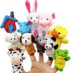 JZK 11 Animal finger puppet set small plush toy animal hand puppet for children kids party favours birthday party bag fillers