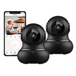 litokam Camera, 2K Indoor Camera with 360° Auto Tracking, Pet Camera with Motion Detection, IR Night Vision, 2-Way Audio, WiFi Camera for Nanny/Baby Monitor, Wireless Camera Work with Alexa, 2 Pack