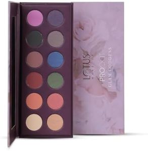 Lotus Make-Up Proedit Eye Primer Infused EyeShadow Palette Glam Goddess| Highly Pigmented| Blendable| 12 Shades|16.8g