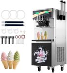 Jocisland 45L/H Commercial Soft Ice Cream Machine, 2900W 3-Flavor Ice Cream Maker, Dual Compressors, 10L*2 Stainless Steel Cylinder, Auto Clean & Pre-Cooling for Restaurants & Bars