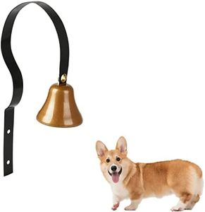 GoldTiger Dog Doorbell,Fixed Metal Dog Doorbell,Dog Bell for Door Potty Training,Bell for Dogs to Ring to go Outside,Manual Assemble Wall Mounted Dog Door Bell (Black)