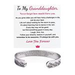 Granddaughter/Daughter Svana Bracelet Bangle From Grandma/Nana with Message Card,I Will Always Be With You,Adjustable Stainless Steel Inspirationallove Cuff Bracelets for Her Meaning Birthday Gifts, Adjustable, Stainless Steel, no gemstone