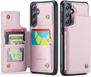 Vinich for Samsung Galaxy S26 Plus Wallet Case with Card Holder, RFID Blocking Credit Slots Kickstand Shockproof Phone Cover for Women Men, Pink