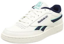 Reebok Men's Club C Revenge Sneaker, Chalk/Vector Navy/Cyber Mint F23, 10 UK