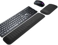 MEKASS Ergonomic Wrist Rest for Keyboard and Mouse, Soft Memory Foam Keyboard Wrist Rest Set with Non-Slip Silicone Base, Easy Typing, Pain Relief, Comfort for Office, Work, Gaming (Classic Black)