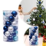 Christmas Decorations Indoor, 30 Pieces Christmas Balls Ornaments Xmas Decorations Christmas Clear Baubles Home Party Decor Christmas Ornaments Tree Decorations Candy Cane Ornaments