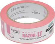 Axus Decor Razor-LT Ultra Low Tack Masking Tape - Clean, Straight Lines For Delicate Surfaces Up To 90 Days, Razor Sharp Edge for Indoor Painting and Decorating, For All Paints, 36mm x 40m, Pink