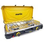 Martin MCS-550 2-Burner Camp Stove - 50,000 BTU Portable Dual Propane Gas Burner for Camping and Outdoor Cooking