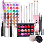 Joyeee All in One Makeup Kit for Women, with Pro Makeup Brush Set, 40 Eye Shadow Palette, Lipstick Palette, Black Mascara, Contour Concealer, Foundation Stick, Birthday Women #112