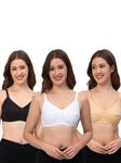 CEE 18 Cotton Non-Padded and Non-Wired Maternity Nursing Feeding Bra for Women |Post Pregnancy Easy to Breastfeed | Cup Size: C - (White_36C)