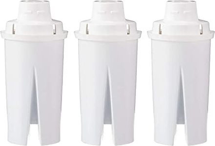 Amazon Basics Replacement Water Filters for Pitchers, Compatible with Brita Water Pitchers & Drinking Water Filter Systems, BPA-Free, WQA & NSF Certified, Made in Europe, 6 Month Filter Supply, 3-Pack