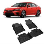 DESLE 2025 Honda Civic Floor Mats/Sedan/Civic Hatchback/Civic Type R.All-Weather.Full Covered Floor Mat, Non-Slip, 3D Floor Mat, Odourless, Only Fit Year 2025 Honda Civic