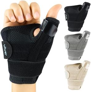 Vive Thumb & Wrist Brace for Right or Left Hand - Spica Splint Brace for Carpal Tunnel, Tendonitis, & Arthritis in Hands or Fingers - Compression Support for Women Men - Stabilizer Relief for Bowling