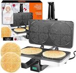 MasterChef Krumkake Baker-Make 2 Homemade Pizzelle Like Cookies, Great for Cannoli Filling & Waffle Cones, Fun Nonstick Electric Iron Press Kitchen Appliance-Home Made Treats