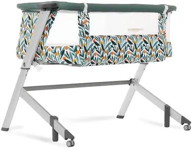 Dream On Me Skylar Bassinet and Bedside Sleeper, Adjustable Heights, Breathable Mesh Sides, Plush Mattress Pad, Wheels with Safety Locks & Tool-Free Assembly, Compact Fold & Travel Bag - Mellow Yellow