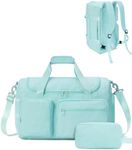 Travel Duffel Bag for Women Men Gym Bag with Shoe Compartment Carry on Overnight Weekender Bag with Toiletry Bag Gym Backpack with Wet Pocket for Travel, Business Trips Mint Green, Patent Pending