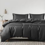 LINENWALAS 100% Organic Eucalyptus Tencel 3pc Duvet Cover Set With Zipper Closure and Corner Ties - Softest Cooling Luxury Bedding Perfect for Hair & Skin (King/GREY)