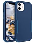 BENTOBEN Case for iPhone 12/12 Pro 6.1-Inch, Heavy Duty 3 in 1 Full Body Rugged Non Slip Shockproof Hard PC Soft TPU Bumper Drop Protective Women Men Phone Cover for iPhone 12/12 Pro, Navy Blue