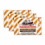 Fisherman's Friend Mouth Freshener - Mandarin & Ginger- Refreshing and Soothing Lozenges 25g (Pack of 3)