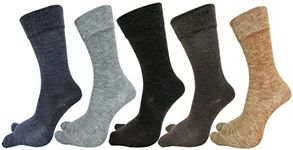 RC. ROYAL CLASS Women Warm Calf Length Thumb Woolen Multicolored Socks, Pack of 5