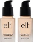 e.l.f. Flawless Finish Foundation, Lightweight & Medium Coverage, Semi-Matte Finish, Vegan & Cruelty-Free, Snow, 20ml (Pack of 2)