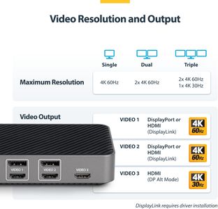 StarTech.com USB-C Triple Monitor Docking Station – 4K HDMI/DP, 100W Charging, MacBook & Windows Compatible