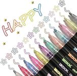 Double Line Outline Pens - EastDeals 12 Colors Outline Metallic Markers Double Line Pen, Outline Markers Pens for Art, DIY Photo Album, Greeting Cards, Craft Projects, Posters, Painting