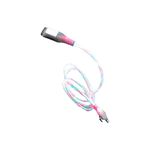 ELeXAR 3 in 1 Micro USB with Multicolor LED Light Flowing Multi-function Charger Cable Fast Charging Data Cable for Iphone Micro Type C (White, Multicolor Light)