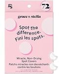 grace & stella Invisible Spot Covers with Hydrocolloid (Round, 72 Count) - Spot Covers with Salicylic Acid and Tea Tree for Absorbing Impurities - Dermatologist Tested Skin Care, Cruelty Free, Vegan