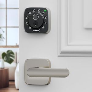 ULTRALOQ Bolt Fingerprint WiFi Smart Lock with Handle Lever Set, Built-in WiFi Biometric Deadbolt with Door Sensor, Front Door Lock Set, App Remote Control, Auto Unlock, Double Battery Life, IP65