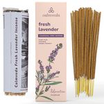 Fresh Lavender Incense Stick - (80 Scent Sticks) Charcoal Free Incense Stick, Made from Upcycled Flowers | Incense Sticks Non Toxic | Use for Relaxation & Improves Sleep | Encens en Baton