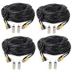 Masione® 4 Pack 100ft BNC Video Power Cable Security Camera Wire Cord for CCTV DVR Surveillance System