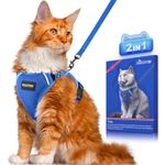 Halypet Cat Harness and Leash Set [ MAX Safety Third Generation ] Escape Proof Soft Adjustable Cat Leash Breathable Comfortable Vest Easy to Wear Kitten Harness for Outdoor Walking