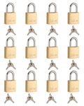 PEAKLOCK PLC0001 Keyed Alike Small 3/4” Wide Diamond Shape Solid Brass Padlock 12PK