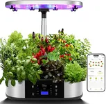 Agrestem WiFi Hydroponics Growing System12 Pods with APP Control, Indoor Herb Garden up to 30" with 30W Full Spectrum Grow Lights, Silent Pump System, Automatic Timer for Home Kitchen Gardening