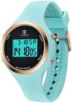 Kids Watch, Girls Watches Digital Sports Elegant Simple Cute Turquoise Wrist Watches with Alarm Outdoor LED Functional Teal Watch for Kids Girls Boys