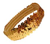 Kenz Laurenz Sequin Headbands Elastic Stretchy Headband for Girls Kids Women Flapper Roaring 20s Great Gatsby 1920s Hair Band Cute Princess Head Bands (Gold)