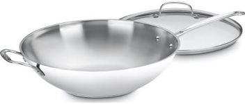 Cuisinart 726-38H Chef's Classic Stainless 14-inch Stir-Fry Pan with Helper Handle and Glass Cover