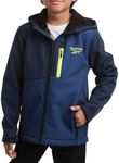 Reebok Boys' Jacket - Youth Lightweight Weather Resistant Softshell Coat - Kids' Outerwear Windbreaker Coat for Boys (8-20), Size 10-12, Vector Navy