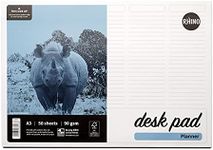 RHINO A3 Desk Pad, 50 Page / 5 Column Planner, 90gsm FSC Writing Pad, Office Desk Accessories