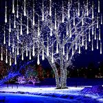 Kwaiffeo Outdoor Christmas Lights, Meteor Shower Lights Snow Falling Lights 12 inch 10 Tube Outside Christmas Lights for Xmas Tree Halloween Decorations Window Wedding Party, White…