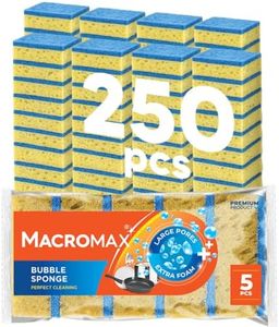 Macromax Bubble Sponge – Heavy Duty Scrub Sponge for Kitchen, Stovetops & Grills – Large Pore for Extra Foam – Powerful Scrubbing Pad for Tough Stains, 250-Pieces