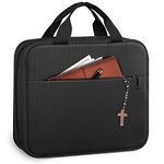 FINPAC Large Bible Cover, Carrying Book Case Church Bag Bible Protective with Handle and Zippered Pocket, for Men Women Mother Father Girls Boys,