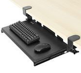 VIVO Small Keyboard Tray, Under Desk Pull Out with Extra Sturdy C Clamp Mount System, 20 Inches (26 Inches Including The Clamps) x 11 Inches Slide-Out Platform Computer Drawer for Typing, Black,