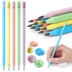 AUAUY 12Pcs HB Pencil Non-Slip, Multicolor Kids Writing Drawing Graphite Pencils with Eraser, HB Wooden Black Lead Pencils for Children Student Adults School Office Wedding Party(Macarons)