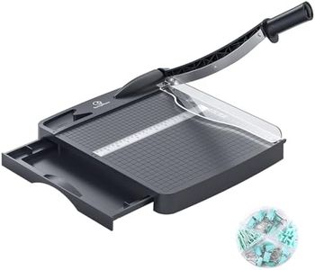 12 Inch Heavy Duty Paper Cutter, 12-16 Sheets Capacity Guillotine Paper Cutter & Paper Trimmer, Paper Cutting Board for Classroom, Crafting, Cardstock Gray