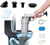 HopingMore Toilet Plunger Set with 1 Claw Grabber 1 Hair Clog Remover 1 Gloves 1 Pocket,Pressure Drain Auger,Air Pump Blaster for Bathtubs,Floor Drain,Kitchen,Bathroom,Sink,Clogged Pipe