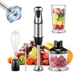 Hand Blender 1000W, Reemix 5-in-1 Electric Stick Blender, Copper Motor Stainless Steel Blade Stick Blender Mixer with Turbo Mode, Baby Food Blender with Mixing Beaker (Black)