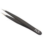 Alis Splinter Tweezer | Handmade Fine Tweezer | Professional Precision Pointed Tweezer for Ingrown Hair | Eyelash Extension Tweezers | Crafting Tweezer Stainless Steel (BLACK)